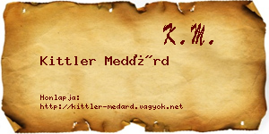 Kittler Medárd névjegykártya